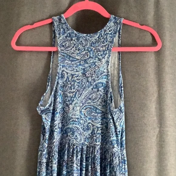 💥 Long blue paisley knit coverup dress sz Small - Picture 6 of 9